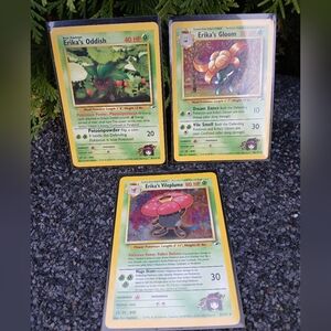 2000 Vintage Pokemon Erika's Oddish/Gloom/Vileplume Holo - Gym Heroes Unlimited